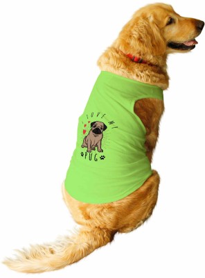 RUSE Tank, T-shirt for Dog(I Love My Pug Printed Tank Dog Tee Lime Green)