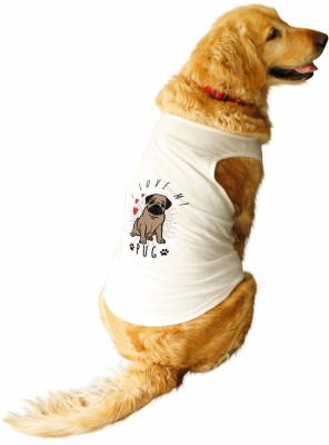 RUSE Tank, T-shirt for Dog(I Love My Pug Printed Tank Dog Tee White)