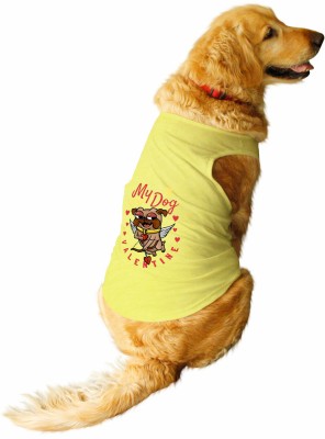 RUSE Tank, T-shirt for Dog(My Dog Is My Valentine Printed Tank Dog Tee Lemon Yellow)