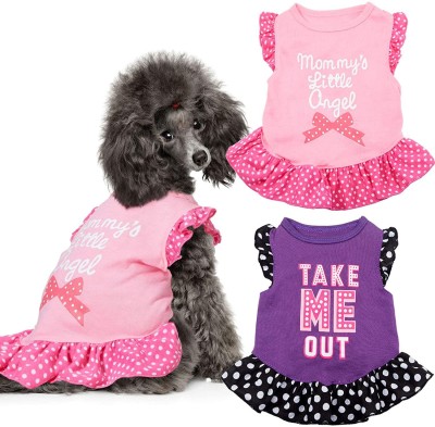 PETANGEL Frock, Dress for Dog, Cat(Purple, Pink)