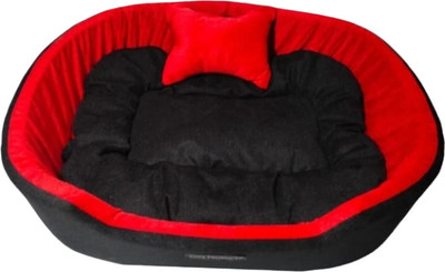 Royals Rore Ultra shoft beds 4XL Pet Bed(Black &Red)