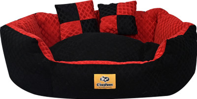 CozyPaws Dog & Cat Washable Beds for Indoor Pets & Puppy, C9-ARDB-09-Black-Red XL Pet Bed(Black & Red)