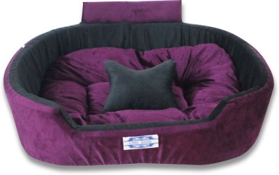 Little Smile Soft Ethinic Designer Bed for Dog and Cat Export Quality M Pet Bed(Purple)