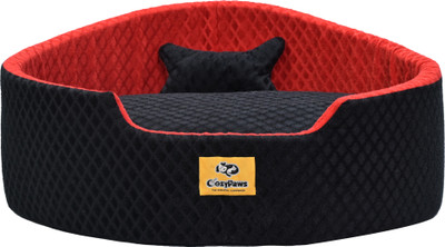 CozyPaws Dog & Cat Washable Beds for Indoor Pets & Puppy, C2-ARDB-02-BL&R 4XL Pet Bed(Black & Red)