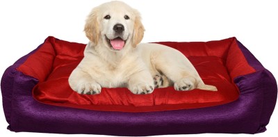 Slatters Be Royal Store PremiumQuality Velvet Luxury Washable DOG Sofa For All Season Sleeping CatPuppy XXXL Pet Bed(Red, Purple)