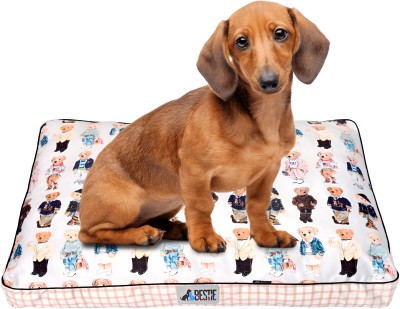 Bestie Dog Bed/Mattress Medium Size 30 Inches with Removable & Washable Cover, Non-Skid M Pet Bed(White)