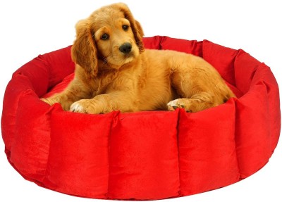 Slatters Be Royal Store PremiumQuality Velvet Luxury Washable DOG Sofa For All Season Sleeping CatPuppy 4XL Pet Bed(Red)