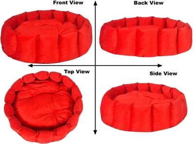 Slatters Be Royal Premium Quality Soft Velvet Luxury Dog Bed Sofa Puppy Sleeping Cat ALL SEASONS S Pet Bed(Red)