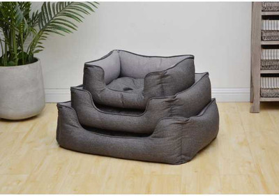 Catry Dog & Cat Cushion Set of 3 L Pet Bed(Black)