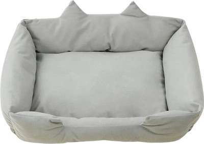 Royals Rore Ultra soft dog & cat Pet bed with fluffy filling L Pet Bed(White grey)
