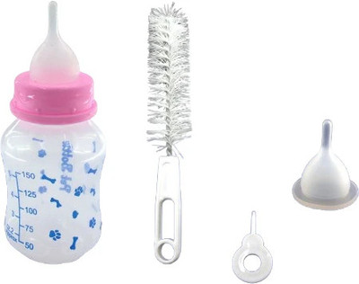 SHOPET Shopet Feeding Milk Bottle –Multi-Color Nursing Feeder Puppies Kittens Goat Plastic Pet Bottle(150 ml Multicolor)