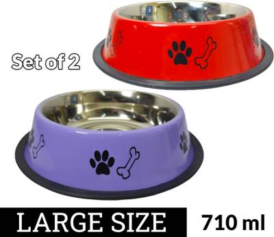 FOURESTA Large Dog Bowl 700 ml Combo Pack of 2 Feeding Bowls for