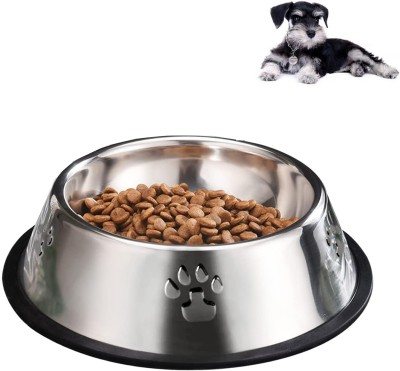 TGOPIT Stainless Steel Dog Bowl, Dog Food Bowl, Dog Feeding Bowl Stainless Steel Pet Bowl(1.8 ml Silver)