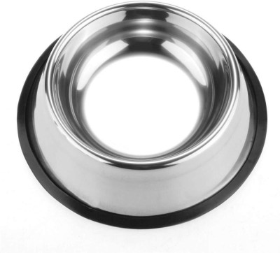 NITZU PETS Stainless Steel Pet Bowl(200 ml Silver)