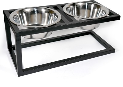 Home Bargains Dog Food Bowl Water Bowls With Dog Feeding Stainless Steel Pet Bowl Iron Pet Bowl(700 ml Black)