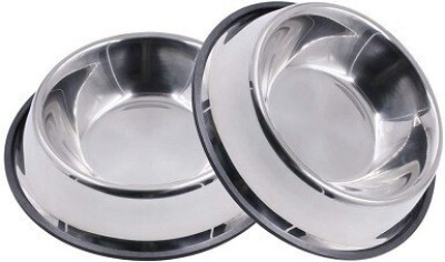 chullbull pet products Mini Stainless Steel Pet Bowl(200 ml Silver)