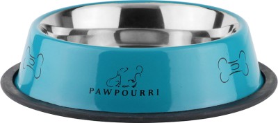 PAWPOURRI Anti-Skid bowl, Stainless steel bowl, washable bowl Stainless Steel Pet Bowl(700 ml Blue)