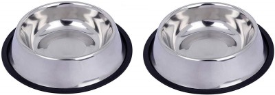 Naaz Pet Stainless Steel Bowl for Feeding Small Dogs Cats and Rabbit (Silver 200 ml X 2) Anti Skid Stainless Steel Bowl for Feeding Small Dogs Cats and Kittens (Silver, 200 ml X 2) - Set of 2 ROUND Steel Pet Bowl (200 ml Silver) Stainless Steel Pet Bowl(200 ml Silver)