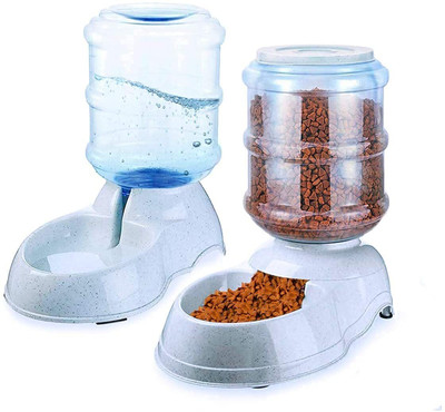 PAVITYAKSH Automatic Pet Feeder & Water Dispenser Food & Water Bowl for Dogs & Cats Plastic Pet Bowl & Bottle(3.5 ml White)