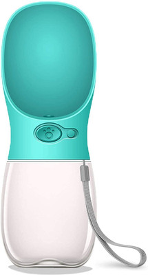 JUDEE Pet Water Bottle, Leak Proof Portable Puppy Water Dispenser with Drinking Feeder Plastic Pet Bottle(350 ml Blue, Pink)