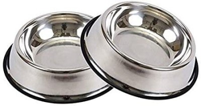 Furever Friends Stainless Steel Dog Bowl 200ML Pack Of 2 EXTRA SMALL Cat Bowl Stainless Steel Pet Bowl(200 ml Silver)