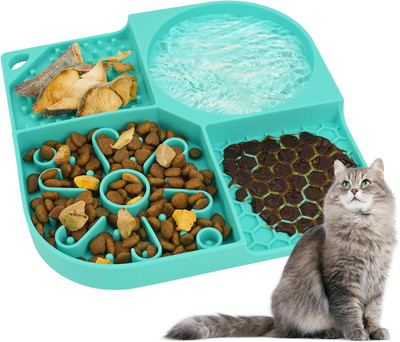 Perfect Pricee Lick Mat for Dogs and Cats, Licking Mat with Suction Cups Silicone Pet Bowl(200 ml Multicolor)