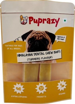 PUPRAZY Himalayan Yak Milk Treat | Turmeric Flavour, Protein Rich Small Size Dog Chew(0.8 kg, Pack of 2)