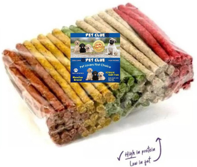 Pet Clue Munchy Twisted & Healthy Chew Stick Multy Flavour Dog Treat ( 1 Kg Pack of 2 ) Chicken, Mutton Dog Chew(1 kg, Pack of 2)