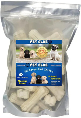 Pet Clue Dog Pet Food 3 Inch Pack of 15 Treat Calcium Bone & Twisted Chicken Dog Chew Chicken Dog Chew(500 g, Pack of 15)