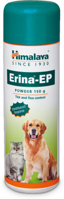 HIMALAYA Erina EP Powder | Improves Skin Health I Controls Ticks & Fleas I Herb Enriched 150 ml Pet Coat Cleanser(Suitable For Dog, Cat)