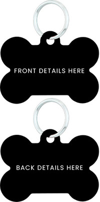 MACOS Bone Shape Pet Tag Embellished Dog Collar Charm(Black, Bone)