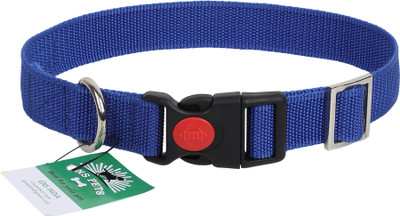 GNS PETS Durable Stylish Dog Collar Secure Locking Buckle Adjustable Comfortable collar Plain Dog Collar Charm(N Blue, Rectangle)