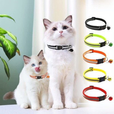 Buraq 2 Pcs Reflective Cat Collar - For Indoor & Outdoor Use | Solid & Safe Bell Cat Collar Charm(Multicolor, Round)