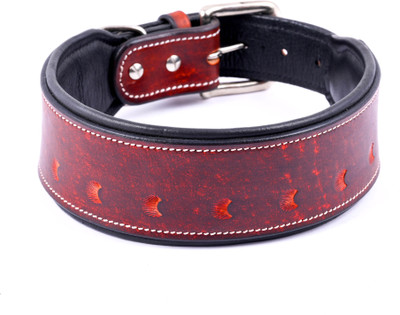 ADIL'S Handmade Leather Sun Border Tooling Dog Collar Heavy Duty with Adjustable Buckle Dog Everyday Collar(Small, Brown)