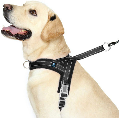 Hank 3M Reflective Quick Fit Dog Harness Dog Safety Harness(Extra Large, Black)