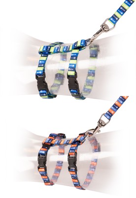 Duvoplus Cat Harness with Leash for Walking, 15-25cm, 8mm , 125cm, Nylon Lead, Multicolor Cat Harness & Leash(20 - 30 cm, Multi color)