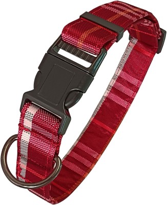 Petshop7 PS7.Check.Red.L Dog Everyday Collar(Large, Maroon)