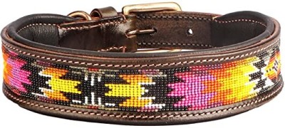 Sparrow Daughter Leather Beaded Dog Collar | Neck Belt for All Breeds- (22 X 1.5 Inch) Dog Everyday Collar(Extra Large, Dark Brown)