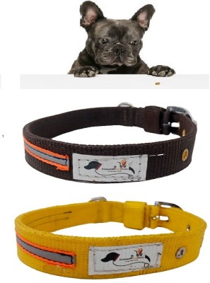 FOREVER99 Dog Collar Pet Security Reflective Nylon Neck Belt Small Fit Neck 12 to 15 inch Dog Everyday Collar(Extra Small, brown)
