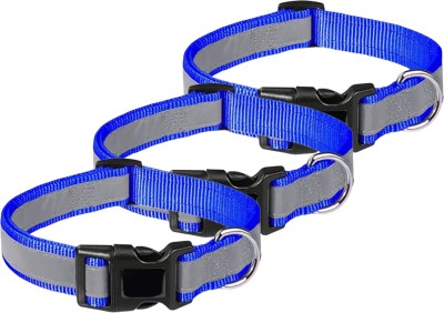 Hurrypets Adjustable Reflective No-Pull Choke Free Neck Collar Dog Everyday Collar(Medium, Blue)