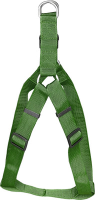 Petshop7 Nylon Plain harness Dog & Cat Buckle Harness(Medium, Dark Green)