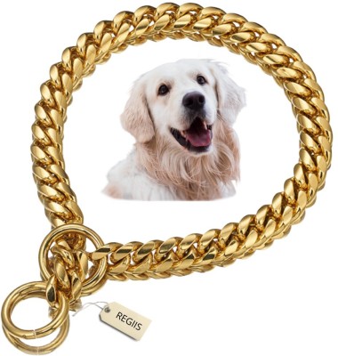 Regiis Medium Size Dog Gold Colour Collar ( Brass ) Fashion Accessory Dog Choke Chain Collar(Medium, Golden)