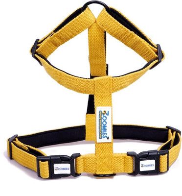 MYZOOMIES Dog Harness – Premium Soft Padded Cotton H-Harness for Comfort and Control Dog Standard Harness(Large, Yellow)