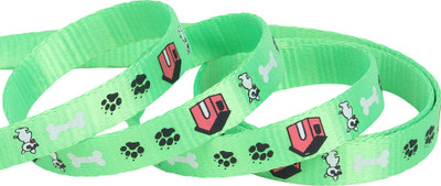 GNS PETS Nylon Lightweight Dog Puppies leash set bone & Paws print Dog & Cat Leash(Large, Green)