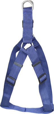 Petshop7 Nylon Plain harness Dog & Cat Buckle Harness(Extra Large, Navy Blue)