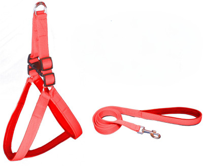ALCAZAR Dog Harness & leash combo Set, (Recommended for 15-25KG Dog) Dog Harness & Leash(Medium, Red)