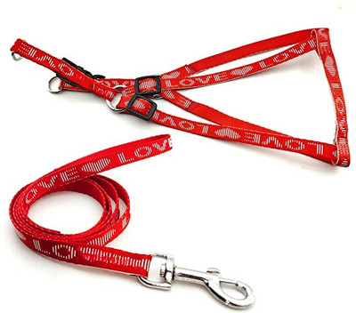 Sip 1 pcs 10 mm Paw Print Leash and Harness Set for Small ,Medium Puppy Dog & Cat Harness & Leash(Small, MULTICOLOR)