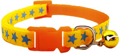 Litvibes Cat & Puppy Collar With Bell,Kitten & Small Dogs Soft Adjustable & Breakaway Dog & Cat Break Away Collar(Small, Yellow)