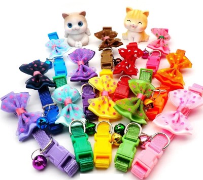 BODY BUILDING 2.Pcs Dog Cat Pet Bowknot Cute Bow Tie Bell Adjustable Puppy Dog & Cat Everyday Collar(Small, 0.5 Inch)