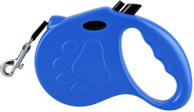 BlingPets Retractable Dog Leash 5 Mtr Nylon Ribbon Dog Leashes with One Button Brake & Loc Dog & Cat Leash(Large, Blue)